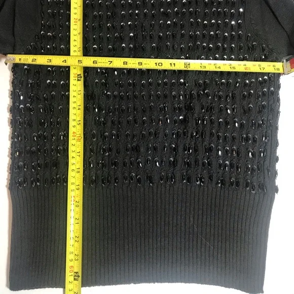 French Connection Sequin Beaded Black sweater NWT PRICE FIRM! - Picture 8 of 8